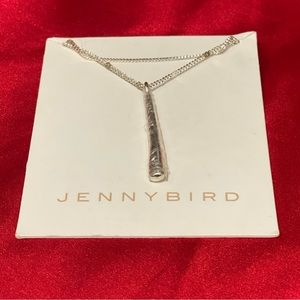 Jenny Bird Leana Double Chain Silver Pendant Necklace NWOT